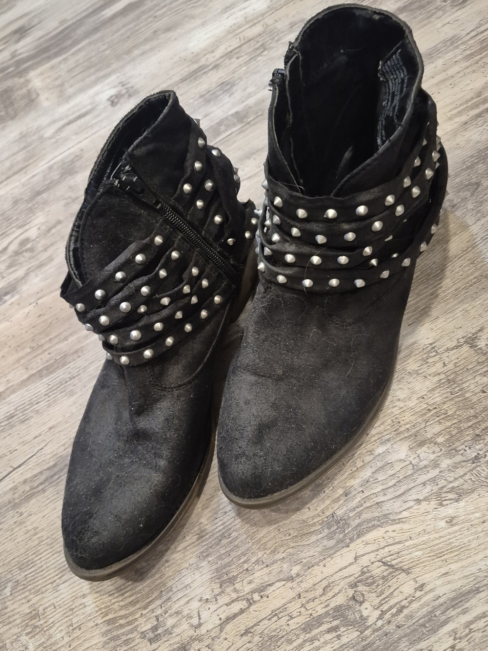 Studded Ankle Boots for Women - Black